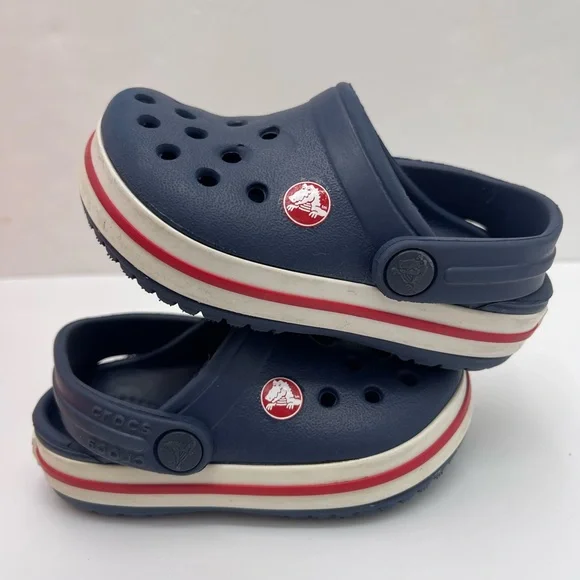 CROCS Kids Navy Blue Slippers - Picture 14 of 16